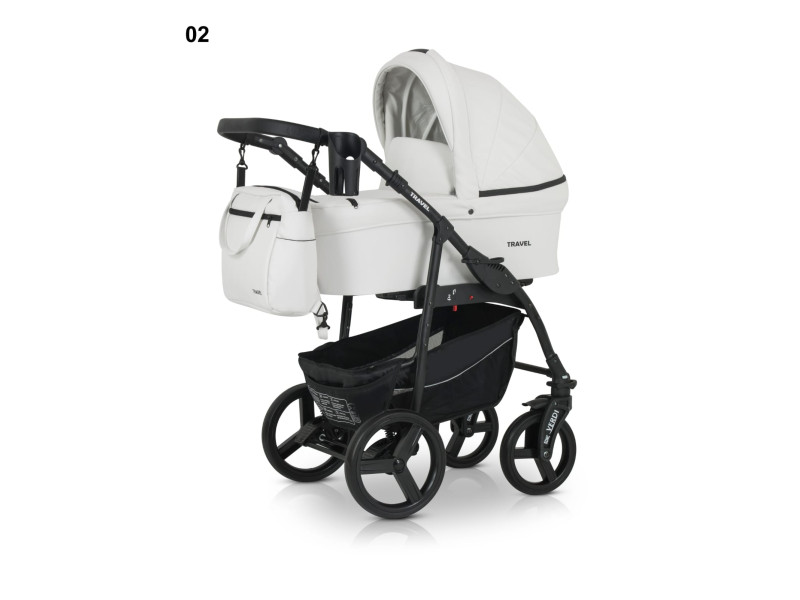 Verdi Travel col.02  eko āda (pelēks) Bērnu universālie rati 3in1